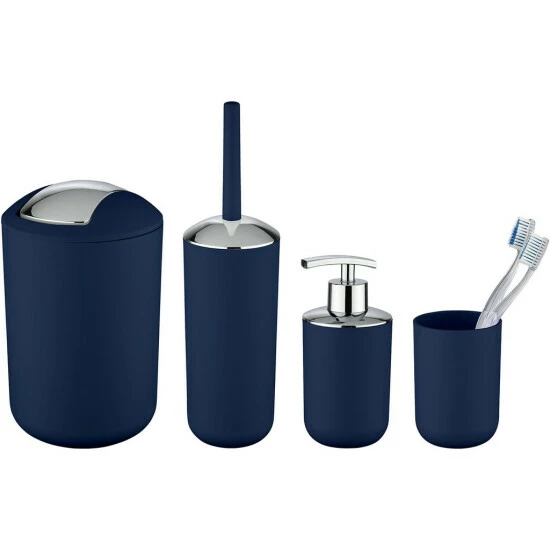 Wenko Bad-Accessoire-Set Brasil Dunkelblau 4-teilig 3 Wenko Bad-Accessoire-Set Brasil Dunkelblau 4-teilig