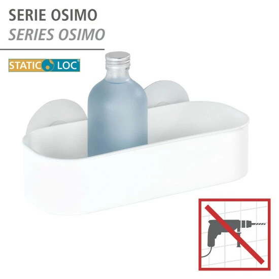 Wenko Static-Loc® Wandablage Osimo Weiß, 2er Set 4 Wenko Static-Loc® Wandablage Osimo Weiß, 2er Set – Bild 2