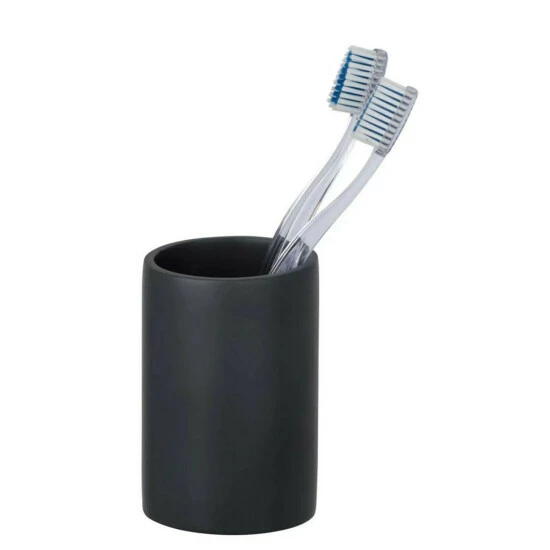 WENKO Keramik-Zahnputzbecher 2er Set, Schwarz 5 WENKO Keramik-Zahnputzbecher 2er Set, Schwarz – Bild 3