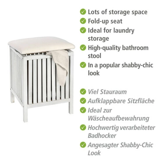 Wenko Hocker Norway Weiß Mit Wäschesammler 11 Wenko Hocker Norway Weiß Mit Wäschesammler – Bild 9
