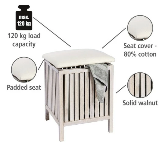 Wenko Hocker Norway Weiß Mit Wäschesammler 14 Wenko Hocker Norway Weiß Mit Wäschesammler – Bild 12