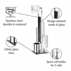 Wenko Stand WC-Garnitur Rivalta Edelstahl Glänzend -Günstiges Wenko Geschäft unnamed file 906
