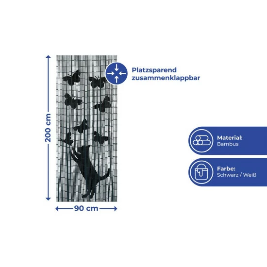Wenko Bambusvorhang Katze Und Schmetterling Katze+Schmetterling 5 Wenko Bambusvorhang Katze Und Schmetterling Katze+Schmetterling – Bild 3