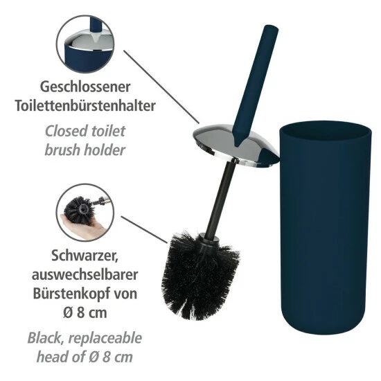 Wenko WC-Garnitur Brasil Dunkelblau 4 Wenko WC-Garnitur Brasil Dunkelblau – Bild 2