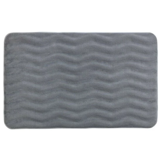 Wenko Badteppich Memory Foam Waves Dunkelgrau 8 Wenko Badteppich Memory Foam Waves Dunkelgrau – Bild 6