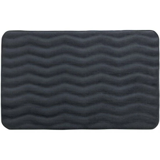 Wenko Badteppich Memory Foam Waves Dunkelgrau 10 Wenko Badteppich Memory Foam Waves Dunkelgrau – Bild 8
