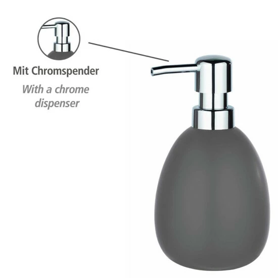Wenko Seifenspender Polaris Grau Matt 4 Wenko Seifenspender Polaris Grau Matt – Bild 2