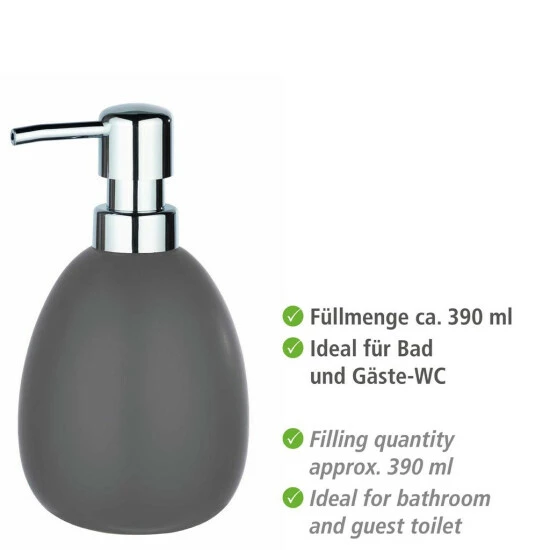 Wenko Seifenspender Polaris Grau Matt 5 Wenko Seifenspender Polaris Grau Matt – Bild 3