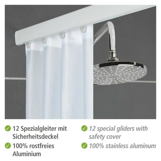 Wenko Teleskop-Duschschiene Era Weiß 125-210 Cm 7 Wenko Teleskop-Duschschiene Era Weiß 125-210 Cm – Bild 5