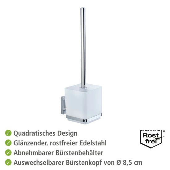 Wenko Vacuum-Loc® WC-Garnitur Quadro Edelstahl 10 Wenko Vacuum-Loc® WC-Garnitur Quadro Edelstahl – Bild 8