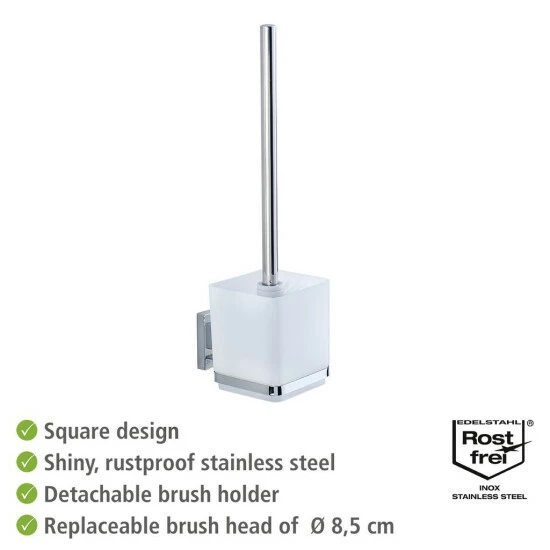 Wenko Vacuum-Loc® WC-Garnitur Quadro Edelstahl 11 Wenko Vacuum-Loc® WC-Garnitur Quadro Edelstahl – Bild 9