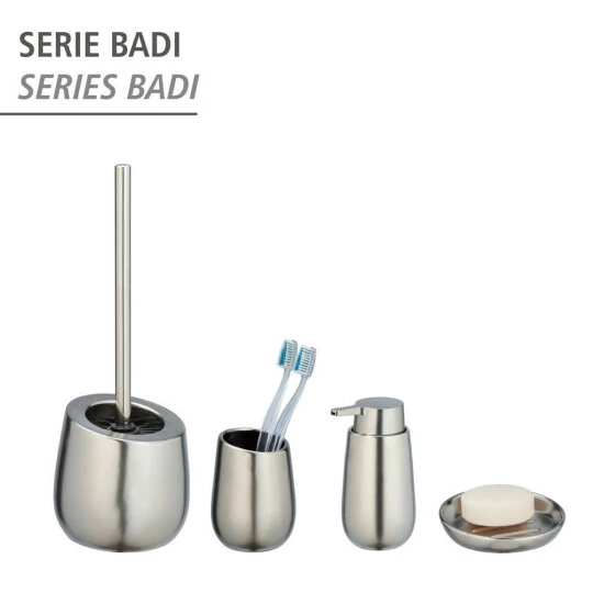 Wenko WC-Garnitur Badi Chrom Matt Keramik 7 Wenko WC-Garnitur Badi Chrom Matt Keramik – Bild 5