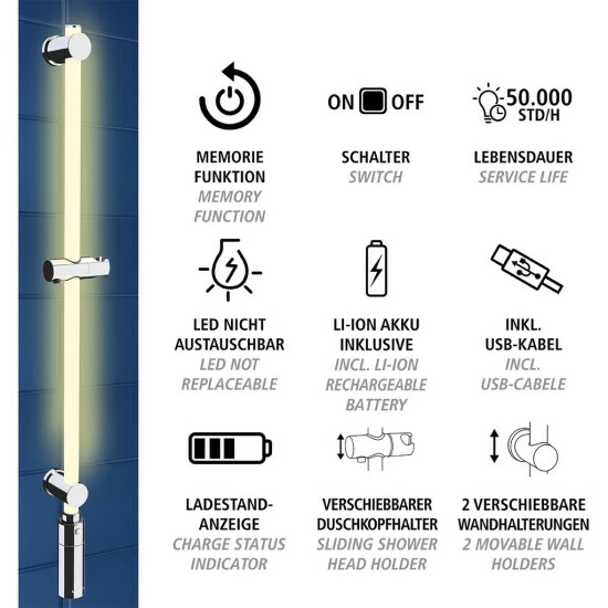 Wenko LED Duschstange 94 Cm RGB-Farbwechsel & Warmweiß 9 Wenko LED Duschstange 94 Cm RGB-Farbwechsel & Warmweiß – Bild 7