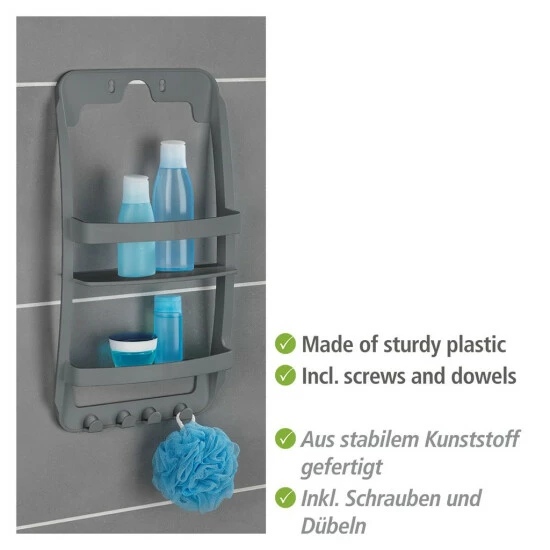 Wenko Badregal Universal, Anthrazit 5 Wenko Badregal Universal, Anthrazit – Bild 3