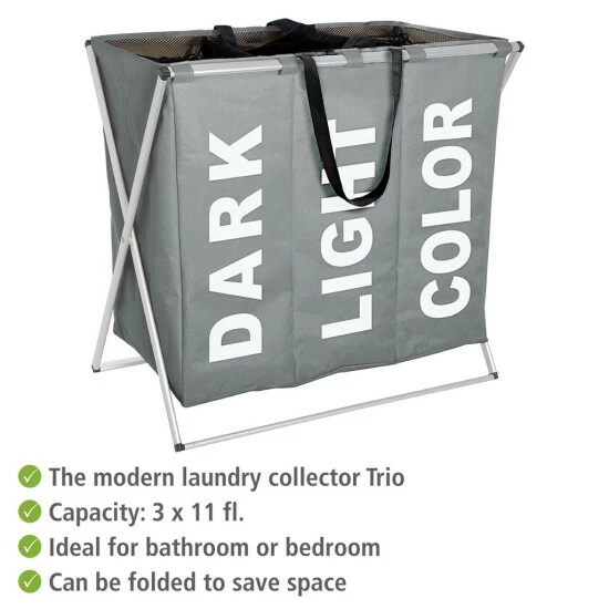 Wenko Wäschesammler Trio Grau 6 Wenko Wäschesammler Trio Grau – Bild 4