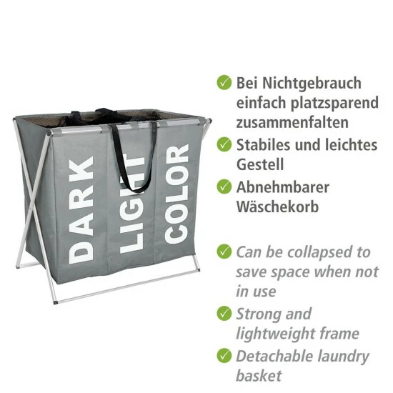 Wenko Wäschesammler Trio Grau 9 Wenko Wäschesammler Trio Grau – Bild 7